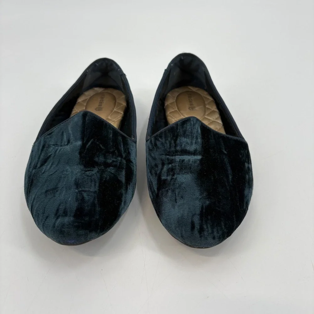 Women's Birdies The Heron‎ Crushed Blue Velvet Flats Size 7 - Picture 8 of 10